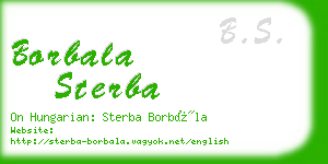 borbala sterba business card